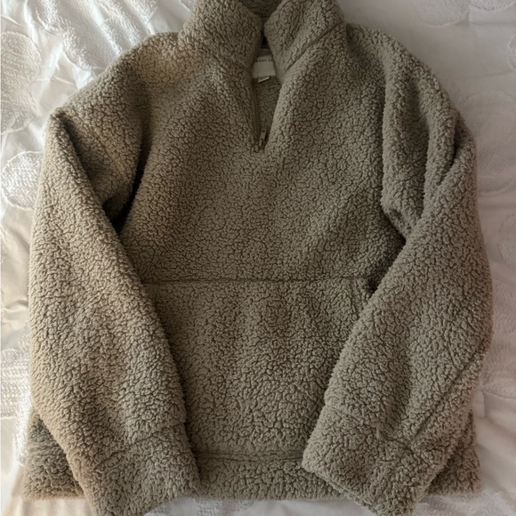 American Eagle Outfitters Tops - American Eagle Outfitters Gray Sherpa Hoodie